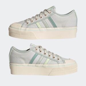 adidas Women's Gray and Cream Platform Sneakers